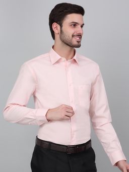 Cantabil - Men Pink Solid Full Sleeves Formal Shirt