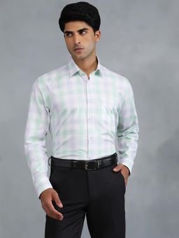 JadeBlue - Light Green 100 Percentage Cotton Checked Formal Shirt
