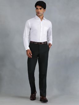 Greenfibre - White Cotton Blend Solid Formal Shirt