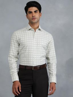 Greenfibre - Light Green Blended Checked Formal Shirt