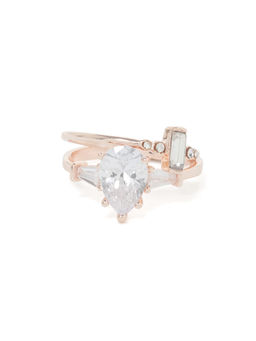 Forever New - Liz Pear Cz Two Pack Ring