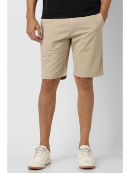Van Heusen - Men Beige Solid Casual Shorts