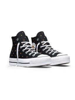Converse - Women Chuck Taylor All Star Lift Platform Embroidered Stars Mid Top Sneaker