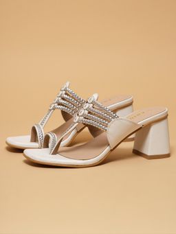 ERIDANI - Women Ehani White Braided Strap Heels