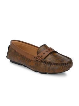 EL PASO - Women Brown Faux Leather Casual Slip On Loafers