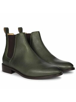 Saint G - Mens Olive Leather Chelsea Boots
