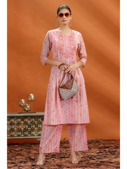 Cotton Culture - Women Pink Floral Co-Ord (Set of 2)