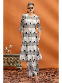 Cotton Culture - Women Off White Printed Co-Ord (Set of 2)