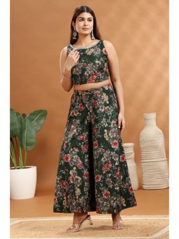 Cotton Culture - Women Green Floral Co-Ord (Set of 2)