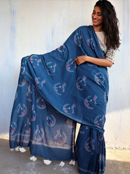 Chidiyaa - Butterfly Girls Greta Handblockprinted Cotton Saree