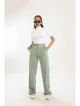Off Duty India - Everyday Straight Leg High Waist Pants - Mist Green