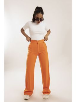 Off Duty India - Everyday Straight Leg High Waist Pants Orange