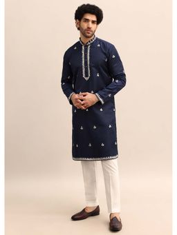 KALKI FASHION - Navy Blue Kurta with Pant (Set of 2)