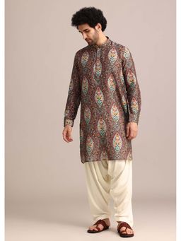 KALKI FASHION - Brown Printed Kurta with Patiala (Set of 2)