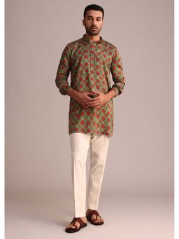 KALKI FASHION - Green Printed Kurta with Pant (Set of 2)