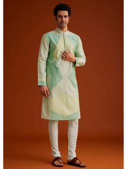 KALKI FASHION - Green Kurta with Pyjama (Set of 2)