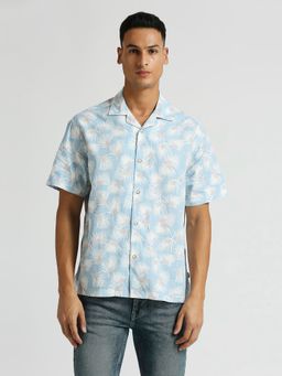Pepe Jeans - Blue All Over Print Resort Collar Shirt