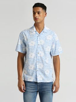 Pepe Jeans - Blue All Over Printed Resort Collar Shirt