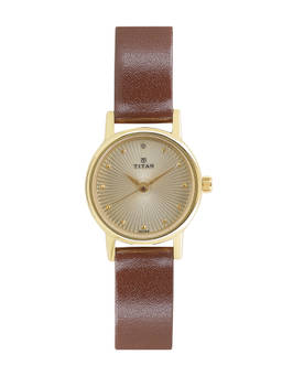 Titan - Beige Round Analog Watch -2593YL01