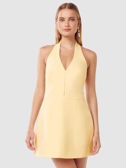 Forever New - Ricki Halter Hook & Eye Yellow Mini Dress