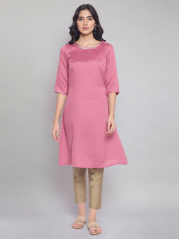 W - Rose Pink A-line Kurta