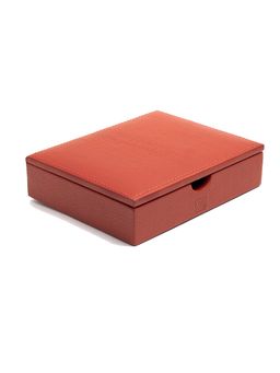 THE LEATHER STORY - Dapper Cufflink Box - Tangerine
