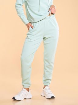 Enamor - High rise Full Length Adjustable drawstring Brushed Fleece Jogger For Women - A404
