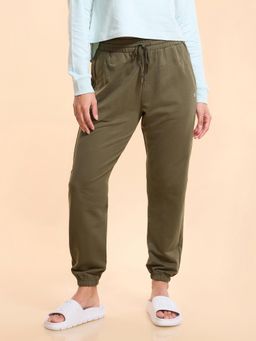 Enamor - Drawstring Full Length High Waist Cotton Jogger For Women - E406