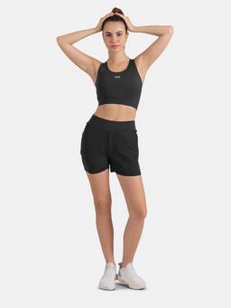 STRCH - Fast As Flash Womens Double Layered Shorts - Black