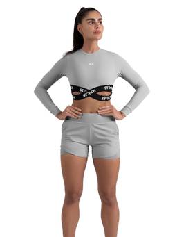 STRCH - Fast As Flash Womens Double Layered Shorts - Grey