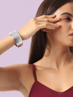 Sohi - Womens Crystal Rhombus Bracelet - Silver