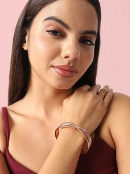 Sohi - Womens Minimal Metallic Bracelet - Rose Gold
