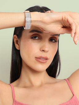 Sohi - Womens Oval Tip Bracelet - Silver & Gold