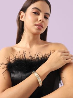 Sohi - Womens Crystal Band Bracelet - Gold