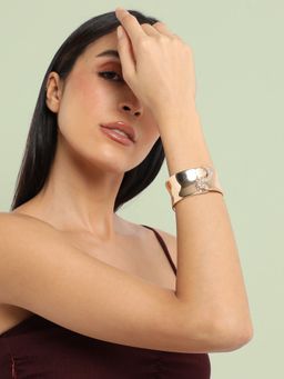 Sohi - Womens Embellished Overlap Bracelet - Gold