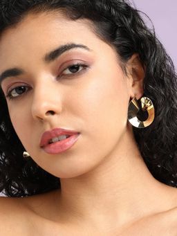 Sohi - Womens Minimal Spiral Drop Earrings - Gold