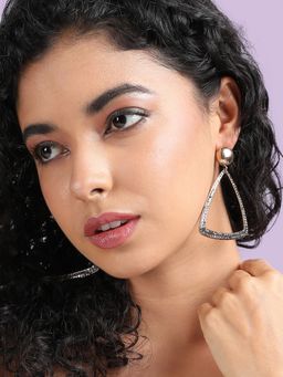 Sohi - Womens Triangle Cluster Drop Earrings - Gold