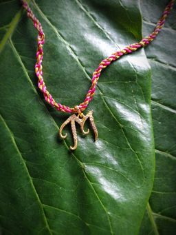 Digital Dress Room - Letter M Name Rakhi Designs Personalized Alphabet Gold Plated Customized Ad