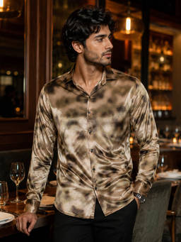 CAHOOT - Men Bronze Poly/Spandex Shirt