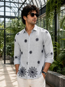 CAHOOT - Men Grey Polyester Shirt