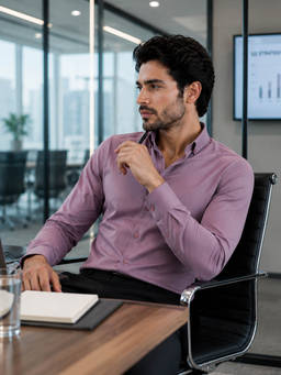 CAHOOT - Men Lavender Cotton Shirt