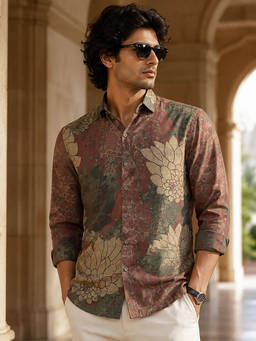 CAHOOT - Men Brown Blended Shirt
