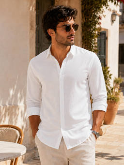 CAHOOT - Men White Cotton Shirt