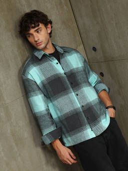 CAHOOT - Men Green Cotton Blend Shirt