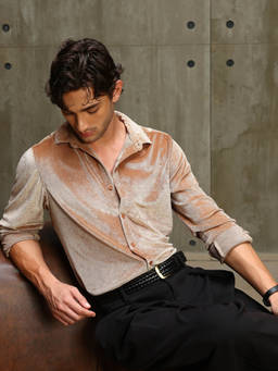 CAHOOT - Men Brown Velvet Shirt