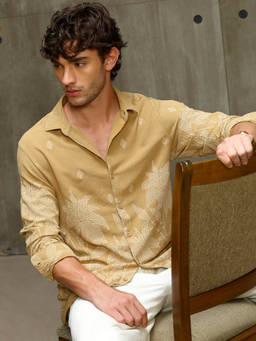 CAHOOT - Men Khaki Polyester Shirt