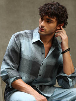 CAHOOT - Men Blue Cotton Blend Shirt
