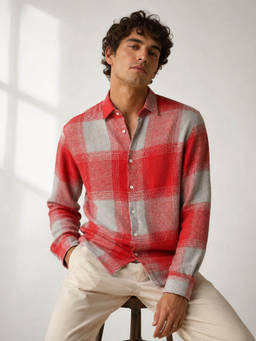 CAHOOT - Men Red Cotton Shirt