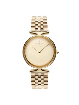 Nordgreen - Unika 32mm Gold Polished Metal Dial with Gold 5 Link Watch Strap (M)