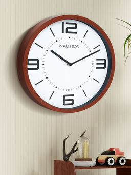 Nautica - Luxury EN Finish Modern Wall Clock Finish Mahogany Brown